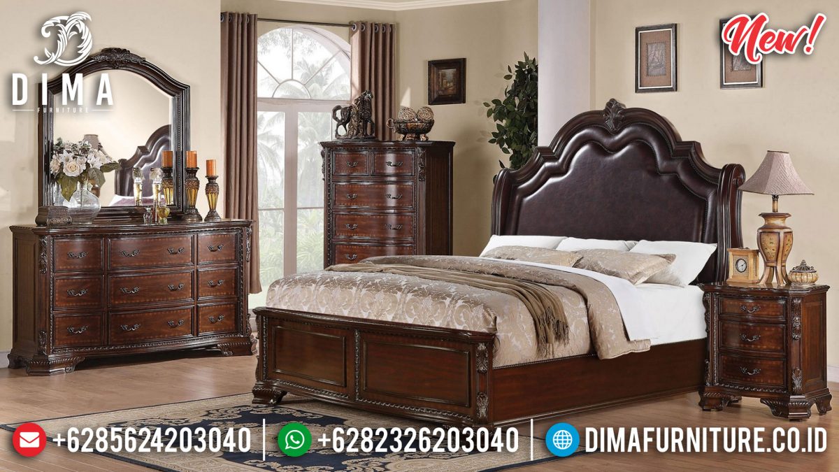 Set Tempat Tidur Mewah Jati Maddison Cappucino ST-0907