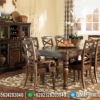 Elegant Style Meja Makan Minimalis Jati Klasik Natural Color New Design Mebel Jepara ST-0933