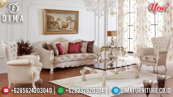 Harga Sofa Tamu Mewah Luxury Carving Great Item Solid Wood Italian Style ST-0981