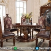 Meja Makan Mewah Bundar Luxury Carving Natural Jati Classic Furniture Jepara ST-0961 | Sofa Tamu Jepara - Dima Furniture Meja Makan Mewah Bundar Luxury Carving Natural Jati Classic Furniture Jepara ST-0961