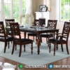 Meja Makan Minimalis Kursi 6 Natural Jati Luxury Carving Jepara ST-0924