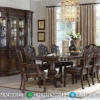 New Model Meja Makan Minimalis Klasik Jepara Natural Jati Salak Brown ST-0932