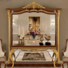 Desain Meja Konsol Mewah Ukiran Luxury Golden Combination Natural Jati ST-1043