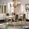 Flash Sale Meja Makan Mewah Jepara White Duco Luxury Carving Product ST-1054