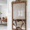 Meja Konsol Mewah Jati Natural Salak With Golden Combination ST-1045 | Sofa Tamu Jepara - Dima Furniture Meja Konsol Mewah Jati Natural Salak With Golden Combination ST-1045