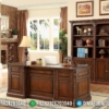 Model Meja Kantor Kayu Jati Minimalis Natural Salak Classik Jepara ST-1050