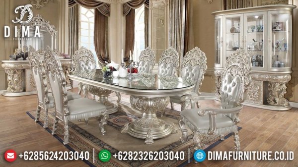 Set Meja Makan Mewah Ukir Jepara Luxury Classic Great Quality Wood ST-1030