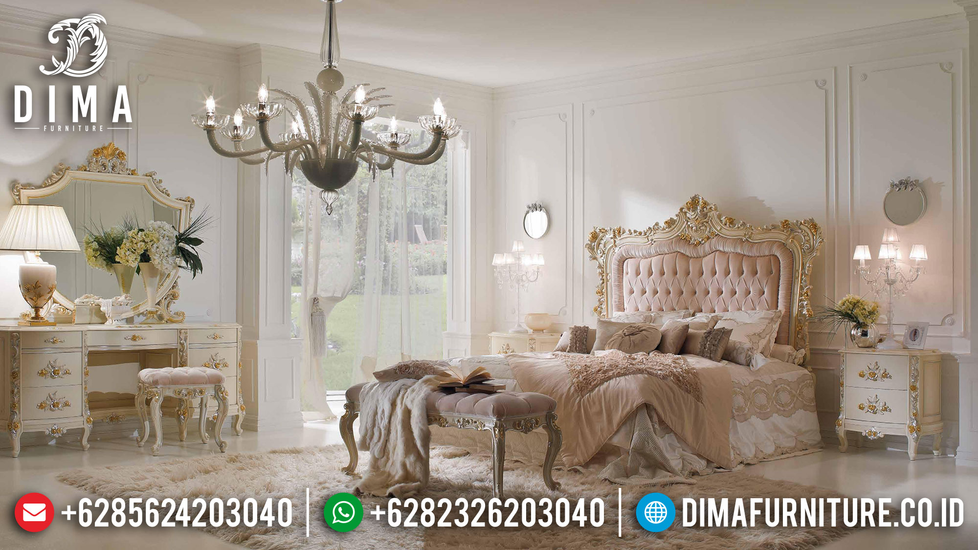 Desain Kamar Set Mewah Jepara Luxury Carving Furniture Jepara Terbaru ST-1139