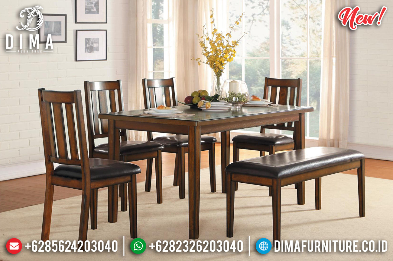 Harga Meja Makan Minimalis Jati Klasik Natural Color Luxury Furniture Jepara ST-1115