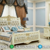 Harga Set Tempat Tidur Mewah Luxury Carving Jepara Excellent White Duco Combine ST-1148