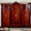 Lemari Pakaian Mewah Kayu Jati Natural Luxury Classic Kombinasi Terbaru ST-1095