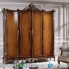 Lemari Pakaian Mewah, Lemari Baju Kayu Jati Luxury, Almari Pakaian Jati Natural Terbaru ST-1099