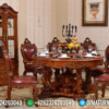 Meja Makan Bundar Jati Luxury Carving Classik Natural Salak Brown Color ST-1113 | Sofa Tamu Jepara - Dima Furniture Meja Makan Bundar Jati Luxury Carving Classik Natural Salak Brown Color ST-1113