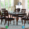 Meja Makan Minimalis Jati Natural Salak Dark Furniture Jepara Luxury ST-1163