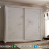 Model Lemari Pakaian Mewah Putih Duco Luxury Great Solid Wood Perhutani ST-1090