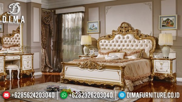 New Model Tempat Tidur Mewah Ukiran Luxury Wonderful Golden Light Color ST-1145