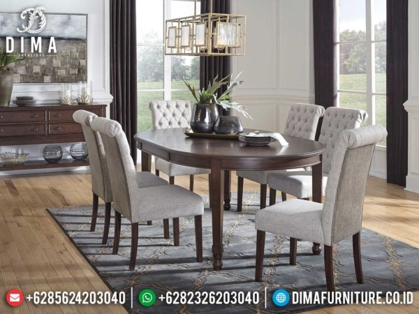 Jual Meja Makan Minimalis Kayu Jati Natural Perhutani Furniture Jepara Luxury ST-1204