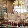 Meja Makan Mewah Elegant, Set Meja Makan Ukiran Luxury Classic Jepara ST-1259