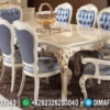 Meja Makan Mewah Jepara Art White Duco Classic Luxurious Furniture Jepara ST-1256