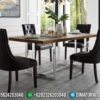 Meja Makan Minimalis Modern Jepara Stainless Steel New Luxury Design ST-1195