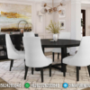 Model Meja Makan Minimalis Bundar Natural Jati Classic Luxury Jepara ST-1214