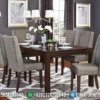 New Meja Makan Minimalis Jati Kursi 6 Natural Simple Design High Quality ST-1198