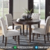 New Model Meja Makan Minimalis Bundar Natural Jati Perhutani Great Solid Wood ST-1206 | Sofa Tamu Jepara - Dima Furniture New Model Meja Makan Minimalis Bundar Natural Jati Perhutani Great Solid Wood ST-1206