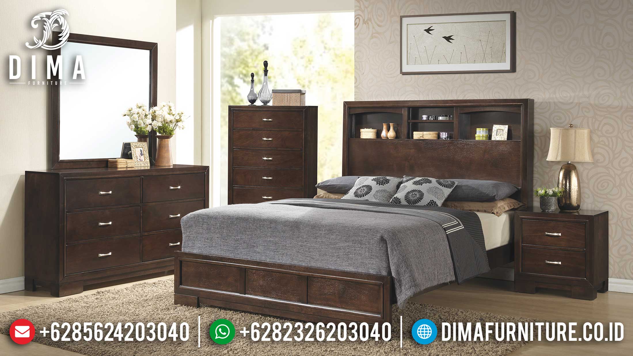 Querra Kamar Set Minimalis Natural Classic Luxury Furniture Jepara ST-1190