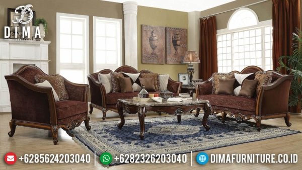 Best Sale Sofa Tamu Mewah Jati Natural Kayu Perhutani Jepara ST-1375