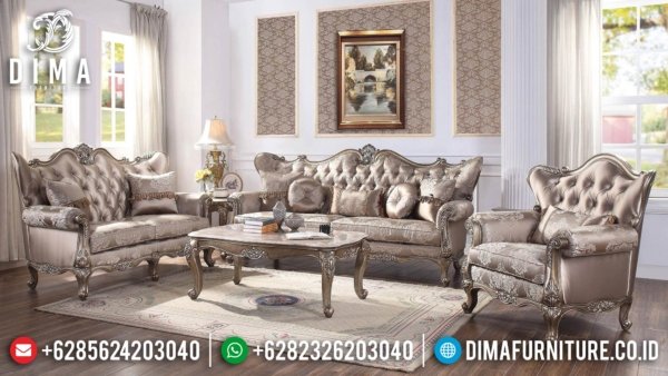 Best Seller Sofa Tamu Mewah Ukir Jepara Luxury Silver Champagne Color ST-1283