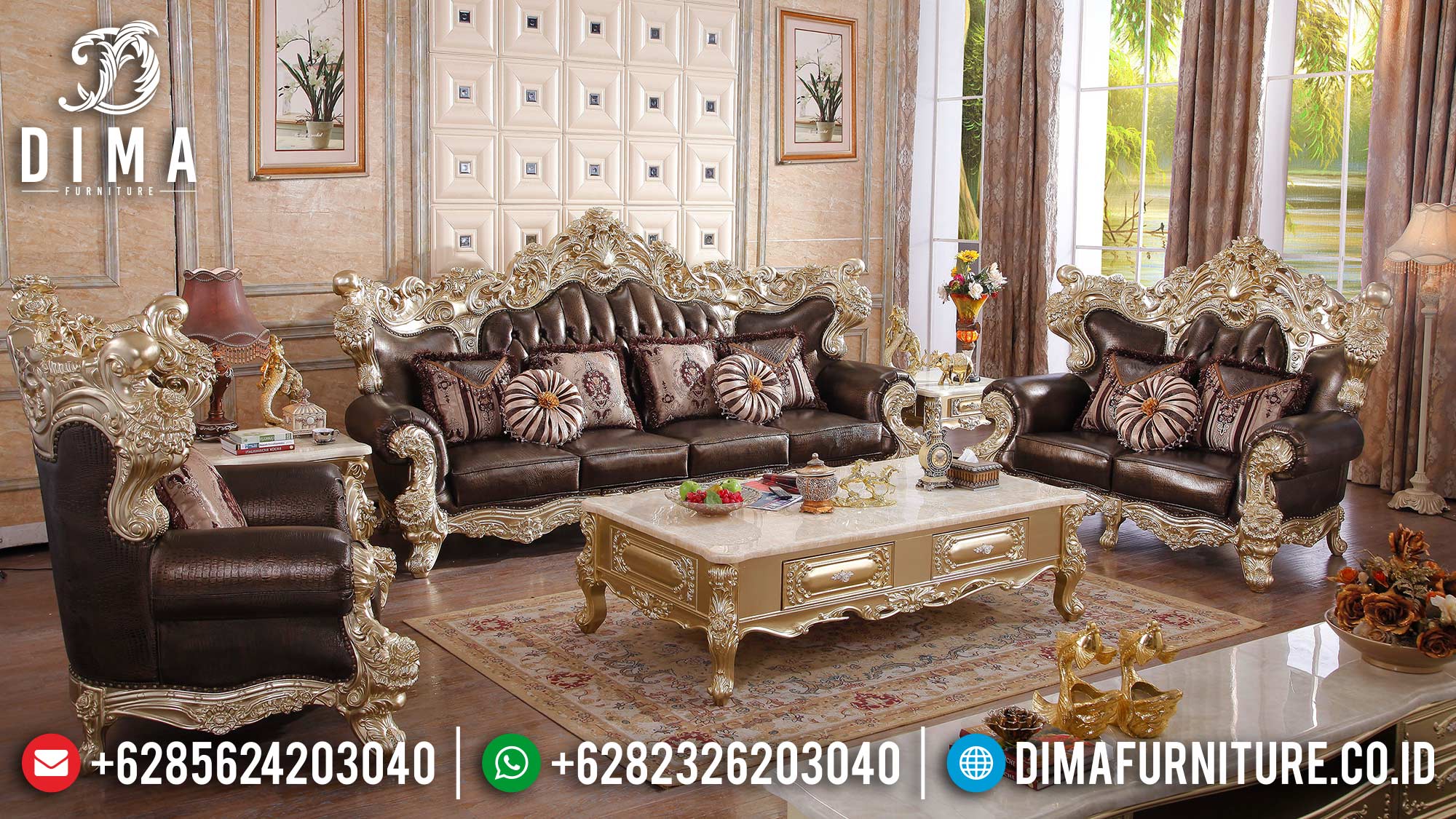 Classic Style New Sofa Tamu Mewah Terbaru Luxury Carving Art Deco Color ST-1362