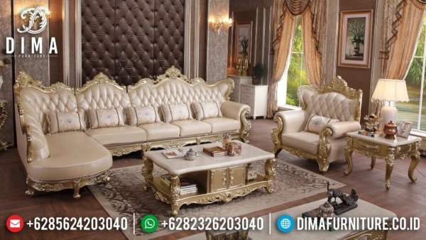 Elegant Set Sofa Tamu Mewah Luxury Italian Carving Furniture Jepara Terbaru ST-1364