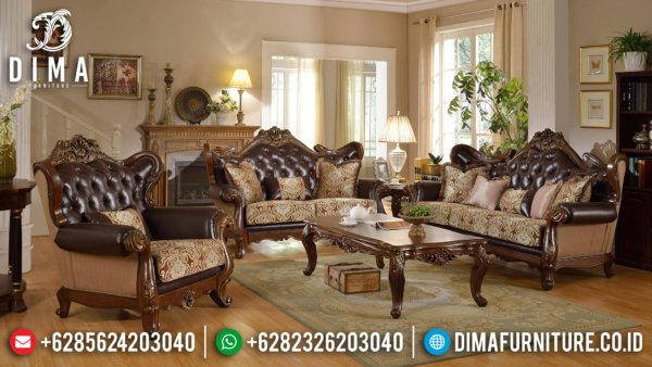 Harga Sofa Tamu Mewah Jati Glorious Design Luxury Carving Natural Color ST-1349