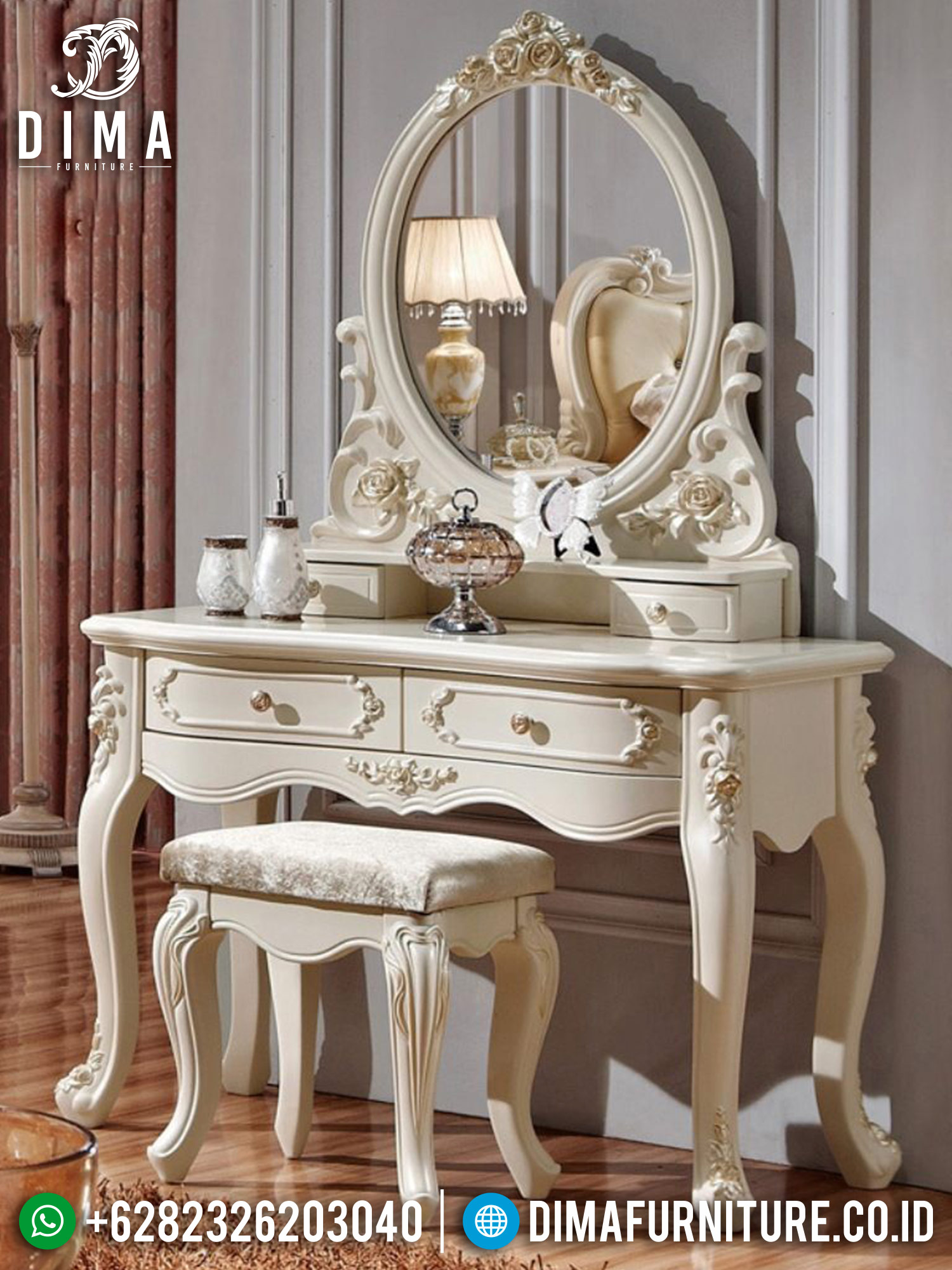 Meja Rias Mewah Terbaru Furniture Jepara Luxury Classic Elegant Design ST-1334
