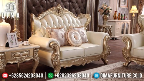 Set sofa tamu 2 dudukan elegant new style carving ST-1373