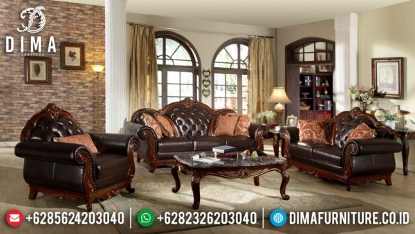 Sofa Tamu Mewah Jati Classic Natural Luxury Furniture Jepara Terbaru ST-1285