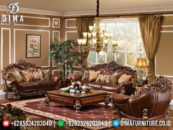 Sofa Tamu Mewah Jati Natural Classic Luxury Brunello Design Mebel Jepara ST-1278