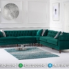 Sofa Tamu Minimalis Sudut Chester Design Luxury Fabric Best Royal Foam ST-1320
