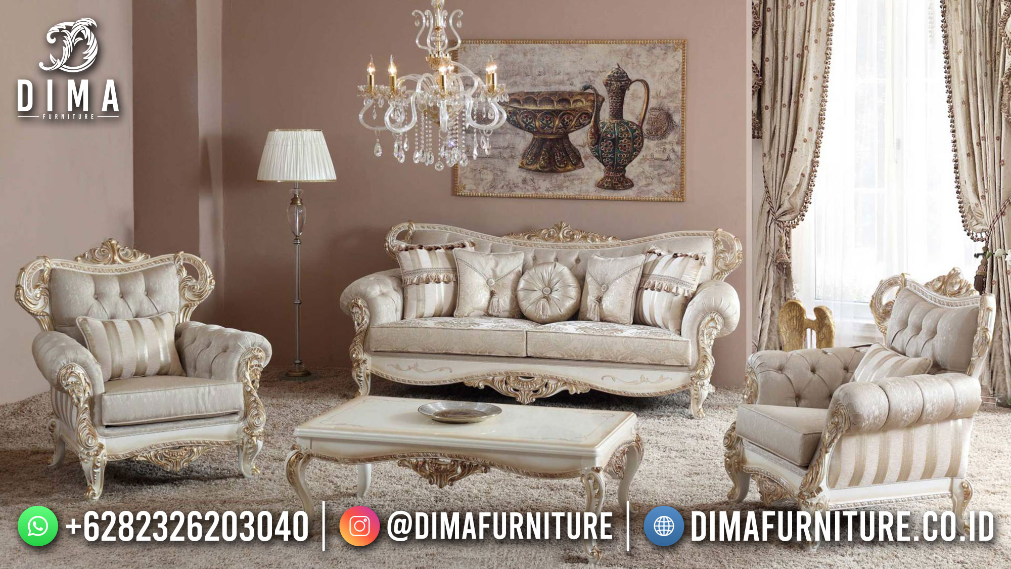 New Sofa Tamu Mewah Terbaru Luxury Carving Magdalena Style ST-1438