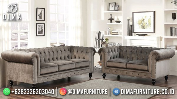 Set Sofa Chesterfield Natural Jati, Sofa Tamu Minimalis Best Sale 2021 ST-1458
