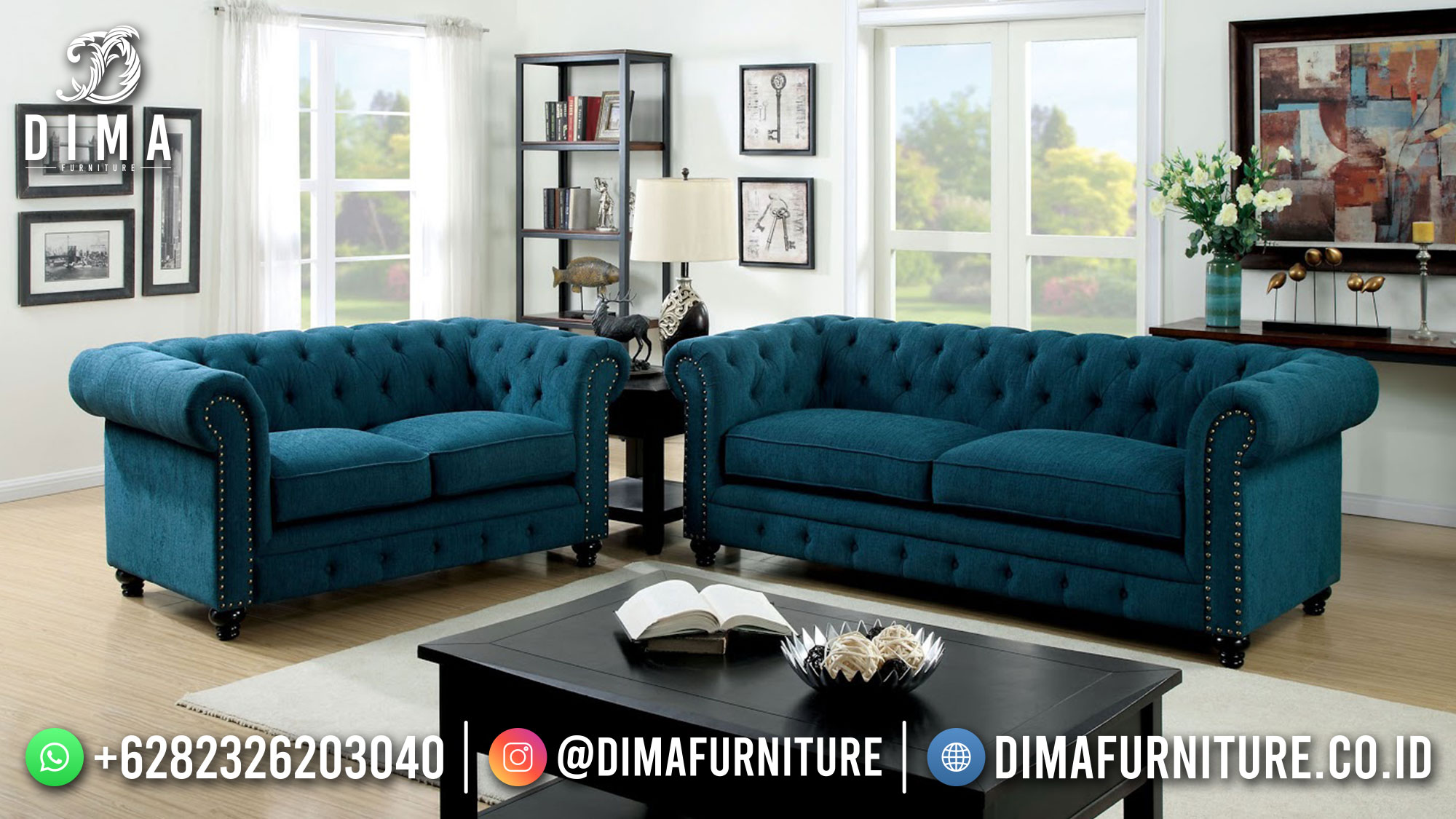 Sofa Tamu Minimalis Chester Soft Upholstery 100 % High Quality ST-1454