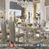 Lovely Set Meja Makan Mewah Terbaru Elegant Carving Design ST-1470