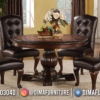 Meja Makan Bundar Minimalis Simple Elegant New Oscar Leather ST-1482