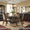 Meja Makan Mewah Jati Bundar Natural Classic Luxury Simple Design ST-1491 | Sofa Tamu Jepara - Dima Furniture Meja Makan Mewah Jati Bundar Natural Classic Luxury Simple Design ST-1491