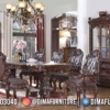 Model Meja Makan Mewah Jati Natural Classic Luxurious Carving Jepara ST-1468