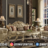 Best Sofa Tamu Mewah Terbaru Brown Classic Luxury Fabric Color ST-1509