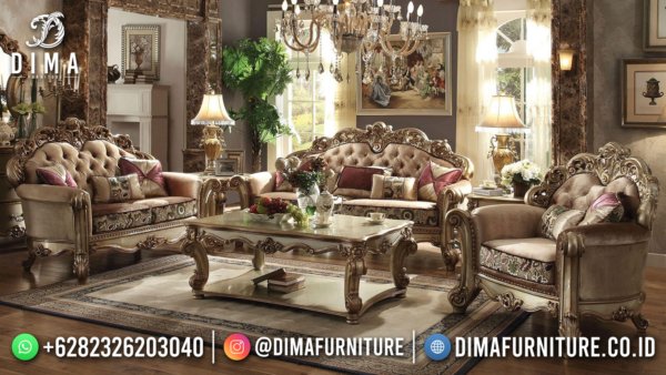 Harga Sofa Tamu Ukiran Mewah Luxury Classic Golden Shiny Color ST-1511