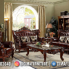 Shinning Brown Sofa Tamu Klasik Jepara Excelent Carving ST-1559