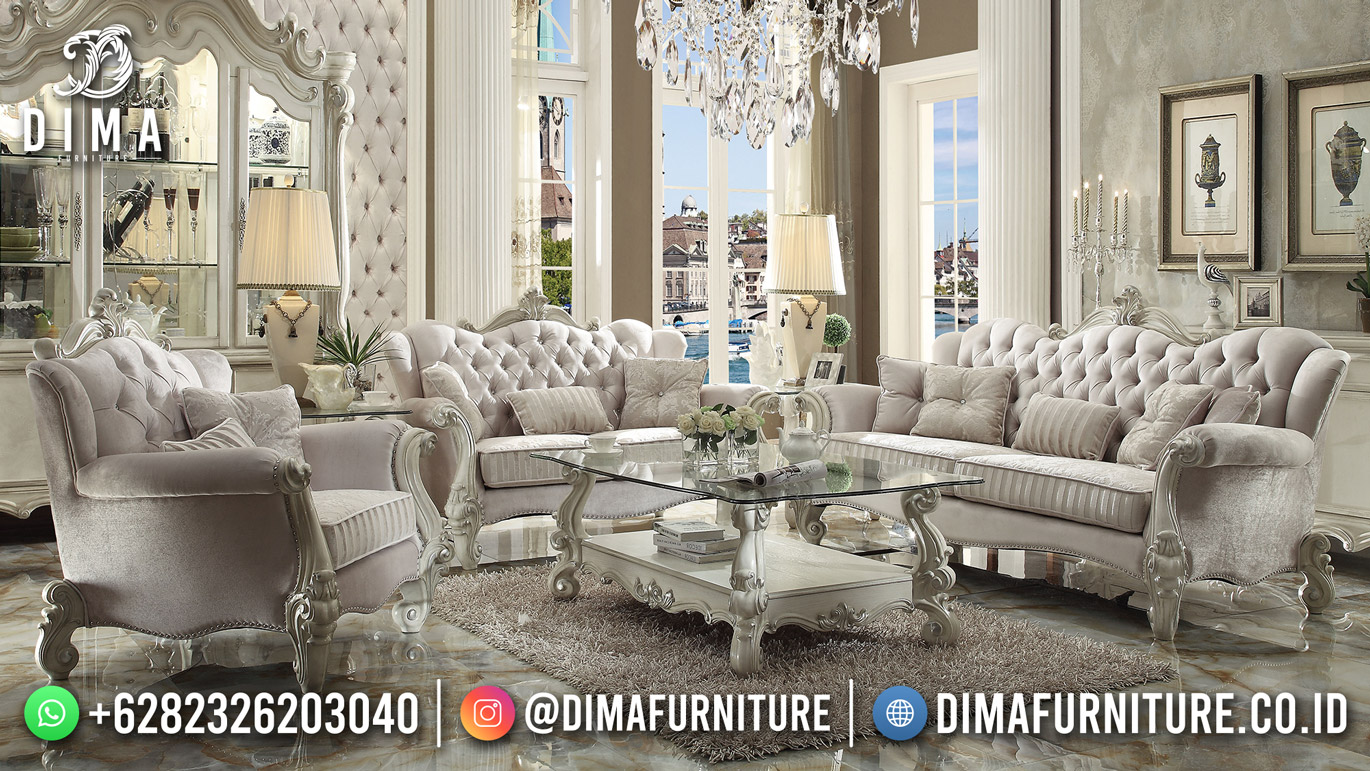 Sofa Tamu Mewah Jepara White Duco Combine Luxury Excellent Color ST-1508