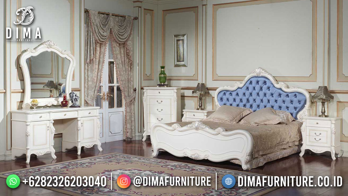 Tempat Tidur Mewah Putih Duco Glamorous Style Furniture Jepara Update ST-1553